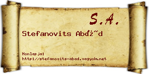 Stefanovits Abád névjegykártya